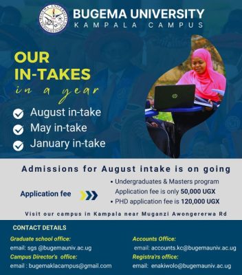 Join our August In-take 2024 in order to start your academic Journey at #BugemaUniversity